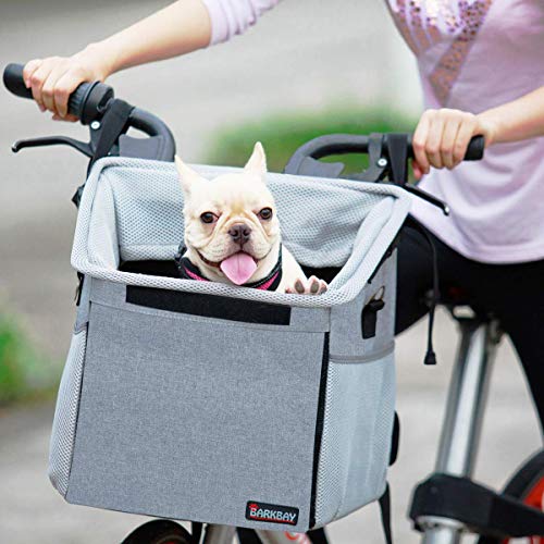 Pet Carrier Bicycle Basket Bag Pet Carrier/Booster Backpack for Dogs and Cats with Big Side Pockets, Comfy & Padded Shoulder Strap, Travel with Your Pet Safety (серый).