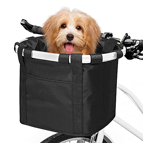 ANZOME корзина для велосипеда, складная маленькая корзина для собак кошек домашних животных передний съемный велосипед руль корзина быстрое освобождение легко установить съемный велосипед сумка горы пикник покупки