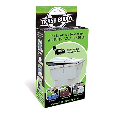 Trash Buddy - замок для мусорного бака с защитой от собак - простое в установке решение для защиты крышки мусорного бака на улице - все еще EMP