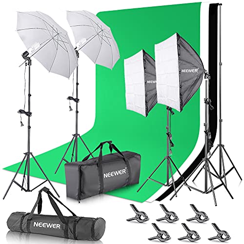 Neewer 2.6M x 3M/8.5ft x 10ft Система поддержки фона и 800W 5500K зонты Softbox непрерывного освещения комплект для фотостудии продукт, портрет и видео съемки фотографии