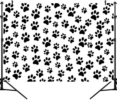 DULUDA Paw Prints Themed Photography Backdrop Kids Birthday Party Supplies Puppy Dog Paw Print Photo Background Newborn Baby Shower Vinyl Pet Treat Party Decoration Photo Booth Studio Props 7X5FT BD14