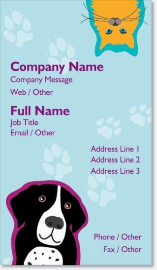 vistaprint вертикальная визитная карточка дрессировка собак