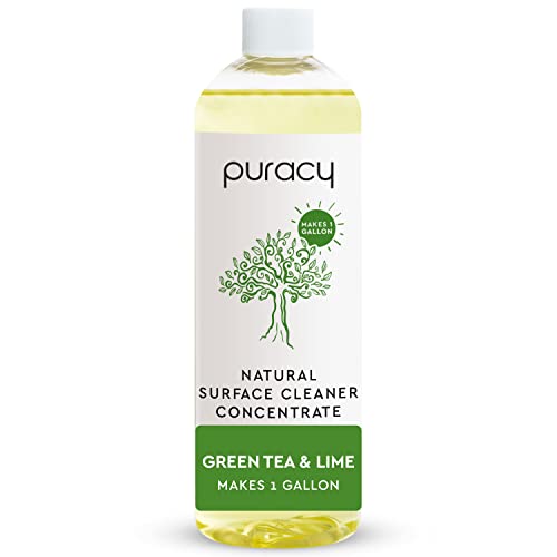 Puracy Multi-Surface Cleaner Concentrate, Makes 1 Gallon, Green Tea & Lime, Household Natural All Purpose Cleaning Solution