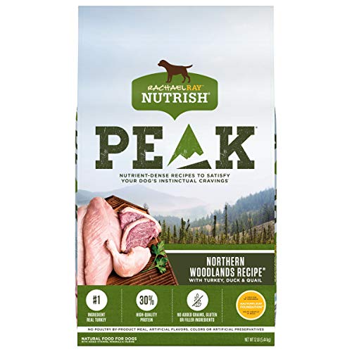 Rachael Ray Nutrish PEAK Natural сухой корм для собак, Northern Woodlands Recipe with Turkey, Duck & Quail Recipe, 12 фунтов, беззерновой (упаковка может варьироваться)