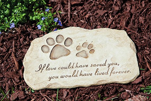 Evergreen Garden Pet Paw Print Devotion Painted Polystone Stepping Stone - 12 