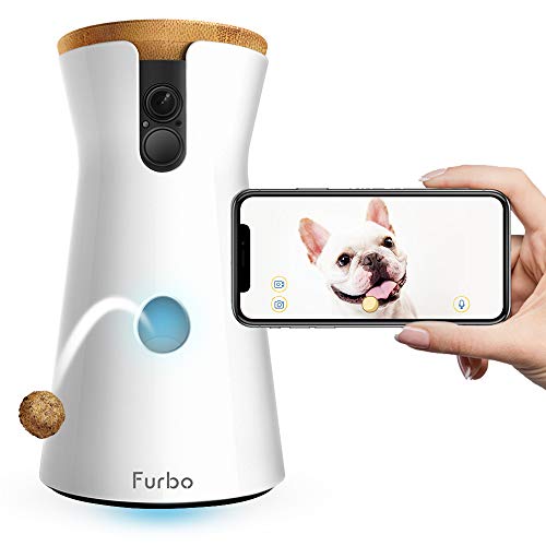 Камера для собак Furbo: Бросание лакомства, Full HD Wi-Fi камера для домашних животных и двухсторонняя аудиосвязь, предназначена для собак, совместима с Alexa (As Seen On Ellen)